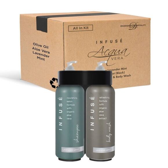 Acquavera Double Bracket (Black), Infuse Lavender Mint Shampoo and Conditioner - Picture 1 of 5